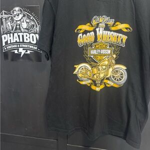 Harley-Davidson Black and Gold Graphic Tee